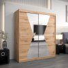 Kledingkast MAROKO 180 cm in eiken artisan met spiegel