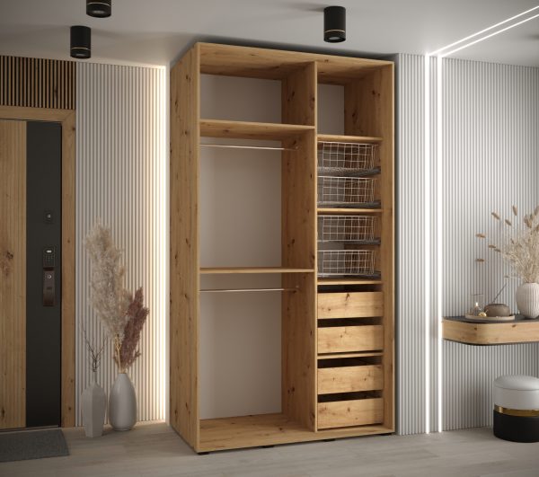Afmetingen van de kast 130cm met mandjes