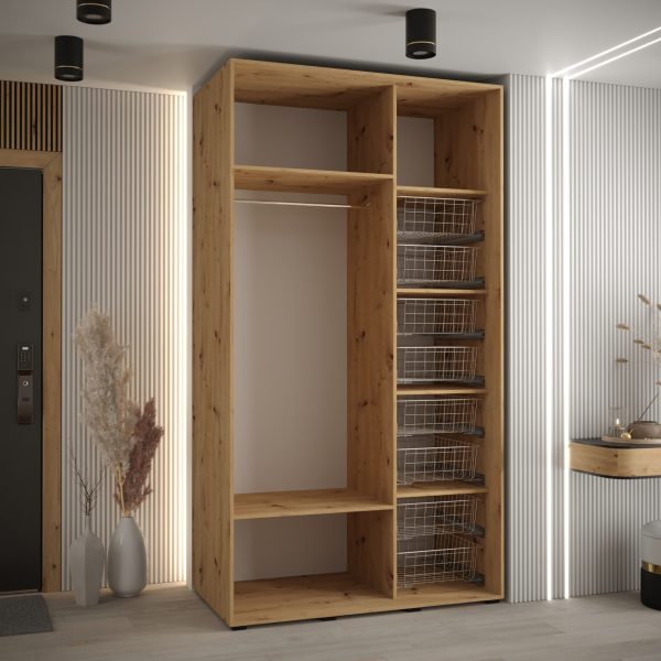 Afmetingen van de kast 130cm met mandjes