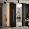 Kast CANNES 9 130 Breedte: 45 cm Korpus: artisan eiken Front: zwart Lijst: zilverkleurig