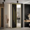 Kast CANNES 9-120 Breedte: 45 cm Korpus: wit Front: zwart Lijst: goudkleurig