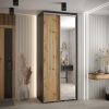 Kast CANNES 9-100 Breedte: 45 cm Korpus: zwart Front: artisan eiken Lijst: zilverkleurig