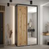 Kast CANNES 9-130 Breedte: 45 cm Korpus: zwart Front: artisan eiken Lijst: zilverkleurig