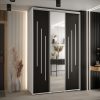 Kast CANNES 9-150 Breedte: 45 cm Korpus: wit Front: zwart Lijst: zilverkleurig