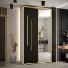Kast CANNES 9-140 Breedte: 45 cm Korpus: wit Front: zwart Lijst: goudkleurig