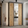Kast CANNES 9-150 Breedte: 45 cm Korpus: zwart Front: artisan eiken Lijst: zilverkleurig