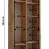 Afmetingen van de kast 100cm/60/205