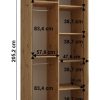 Afmetingen van de kast 110cm/60/205