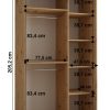 Afmetingen van de kast 130cm/60/205